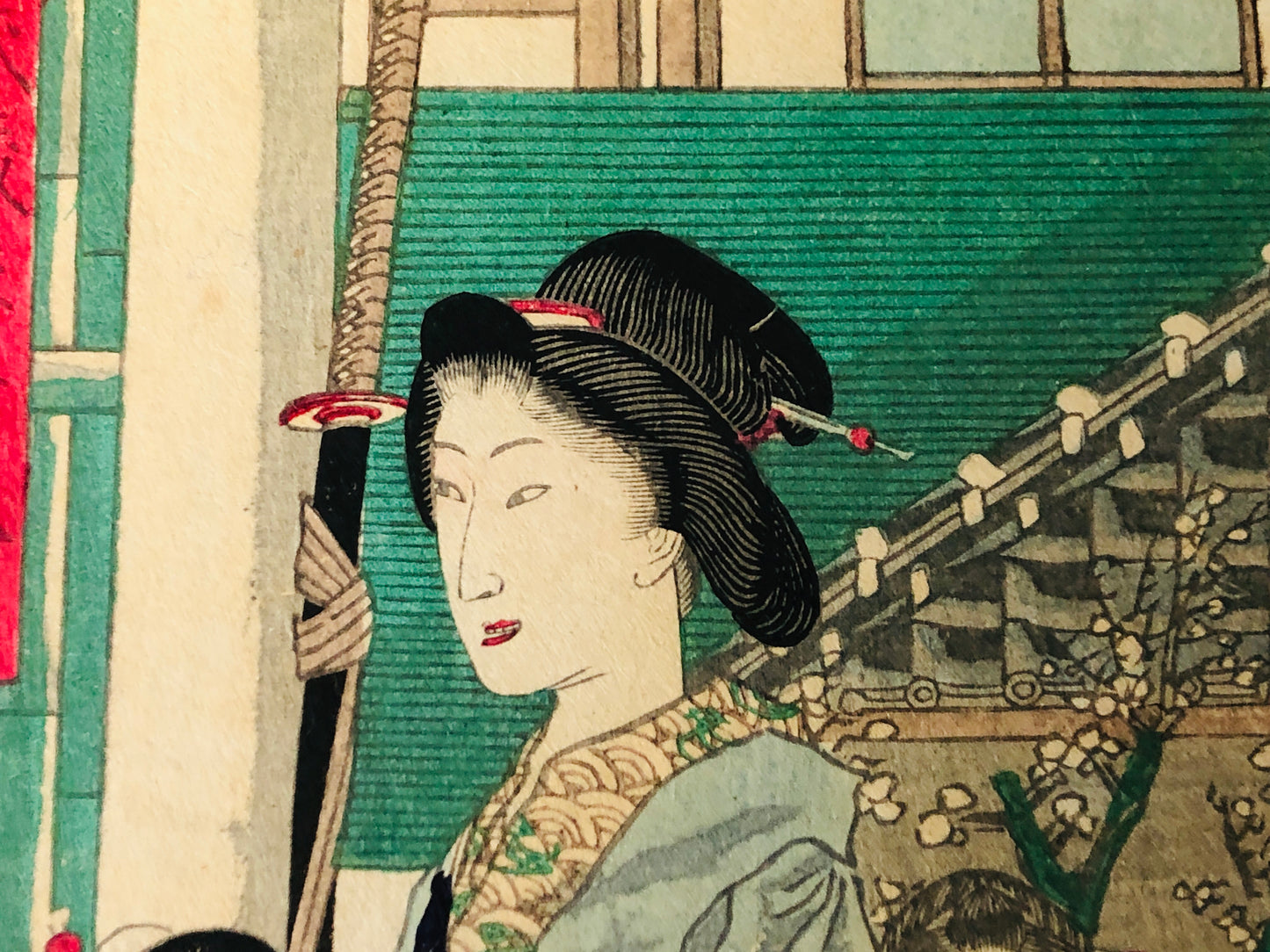 Y7290 WOODBLOCK PRINT Yoshitoshi Tokyo cuisine Japan Ukiyoe art antique interior