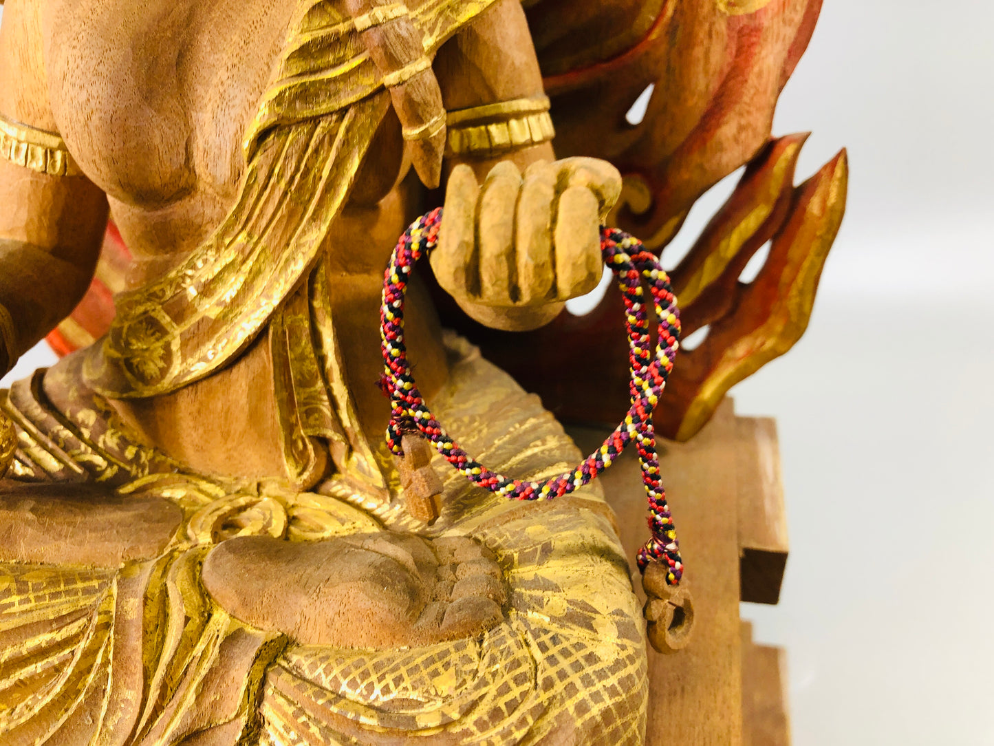 Y7291 STATUE Fudo Myoo Buddha figurine wood carving Japan antique Buddhist art