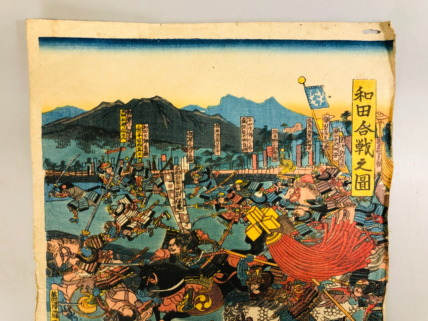 Y7295 WOODBLOCK PRINT Yoshitora samurai warrior battle Japan Ukiyoe art antique
