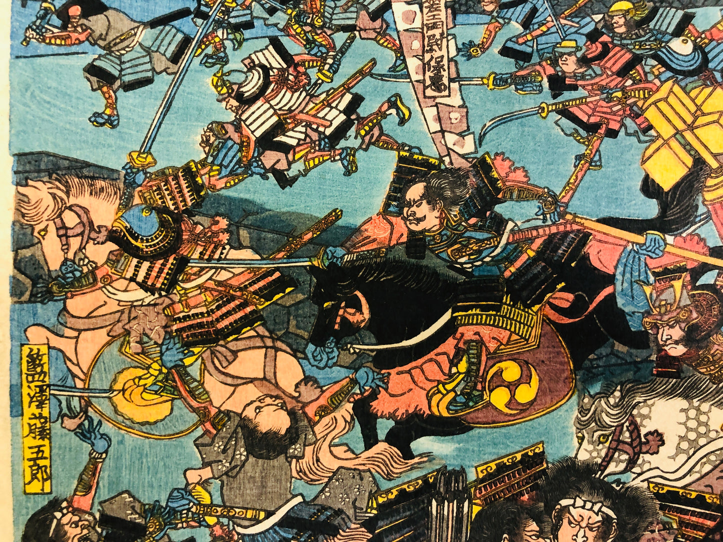 Y7295 WOODBLOCK PRINT Yoshitora samurai warrior battle Japan Ukiyoe art antique