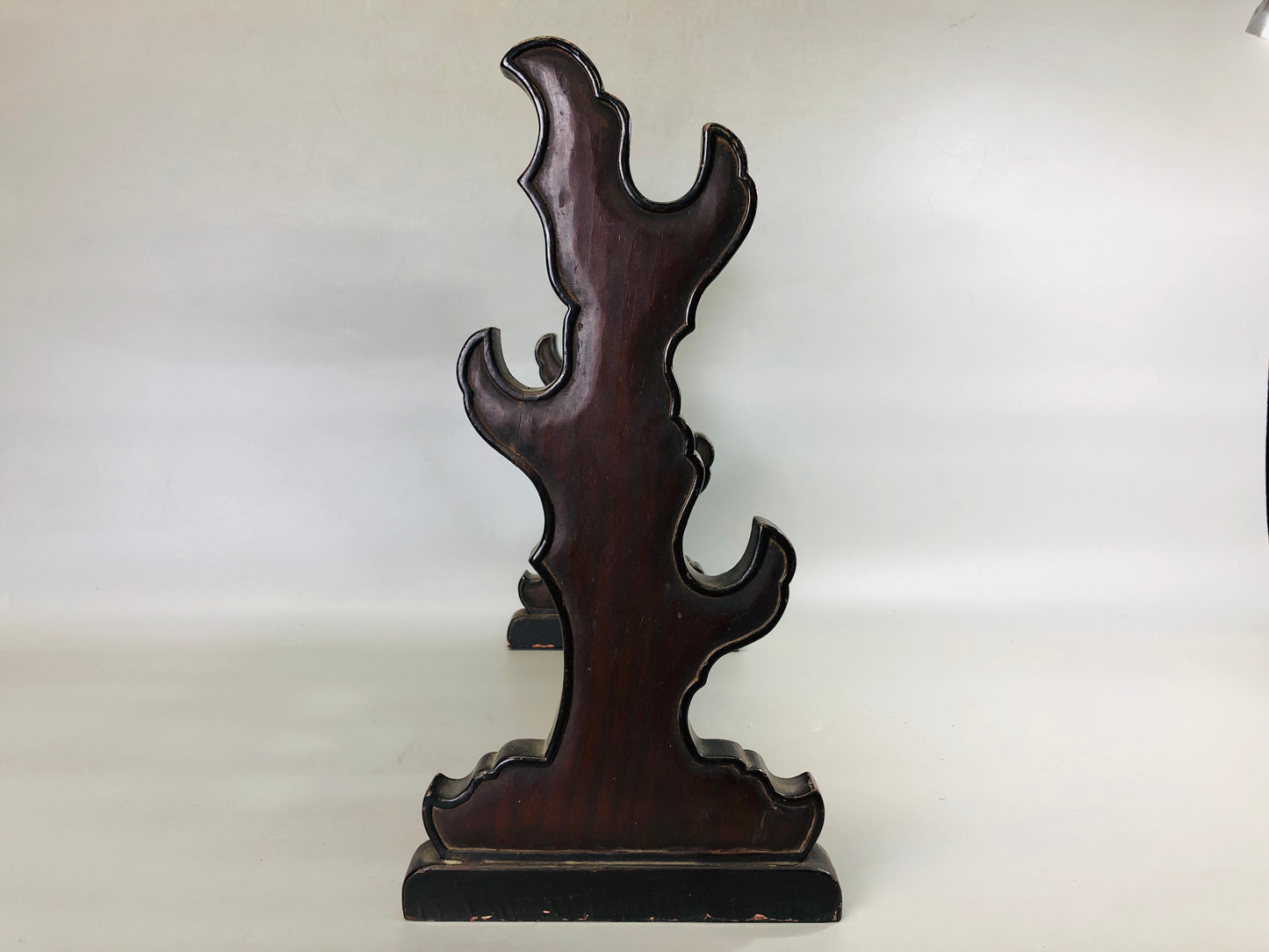 Y7296 OKIMONO wooden samurai Sword rack Kamakura carving Japan antique interior