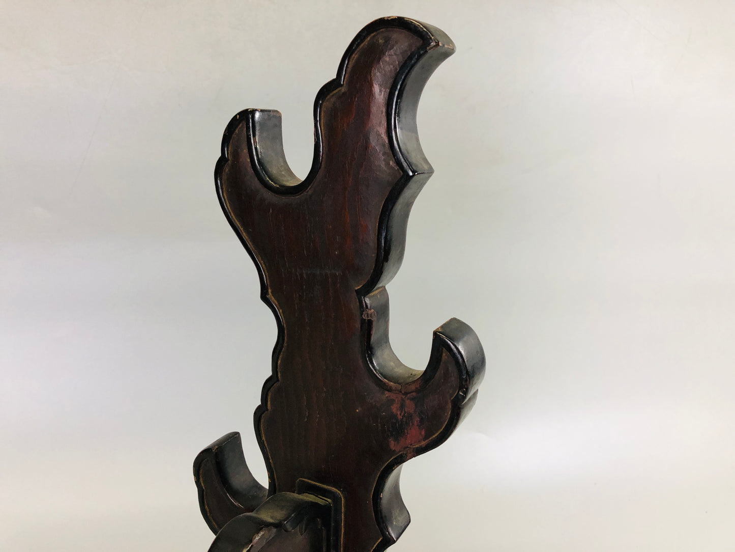 Y7296 OKIMONO wooden samurai Sword rack Kamakura carving Japan antique interior