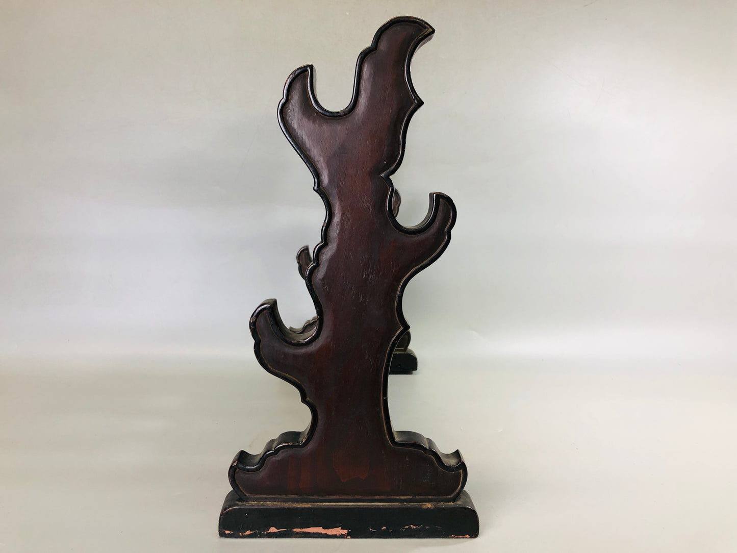 Y7296 OKIMONO wooden samurai Sword rack Kamakura carving Japan antique interior