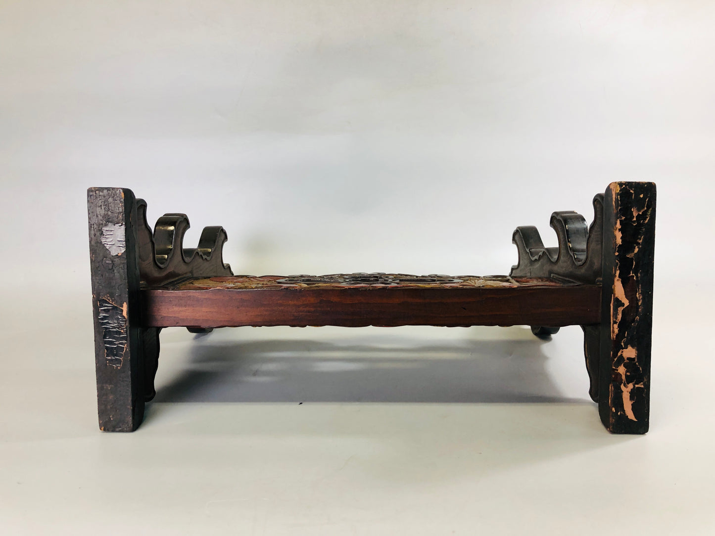 Y7296 OKIMONO wooden samurai Sword rack Kamakura carving Japan antique interior
