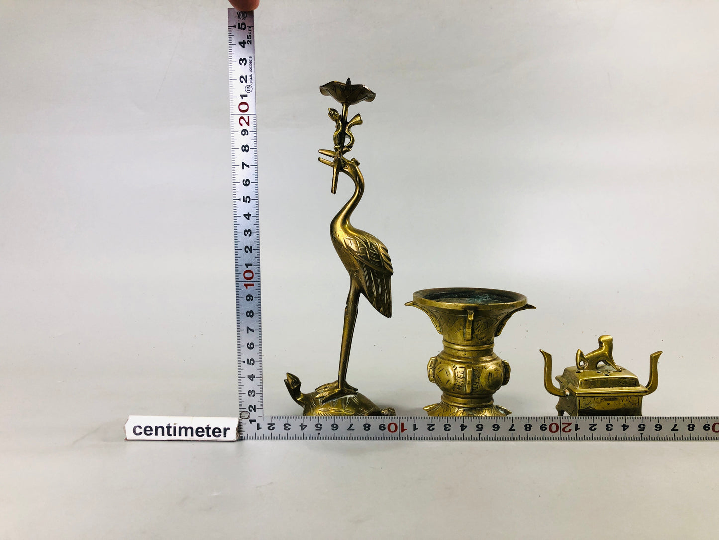 Y7298 Buddhist Altar Equipment Copper utensils Japan antique Buddhism implements