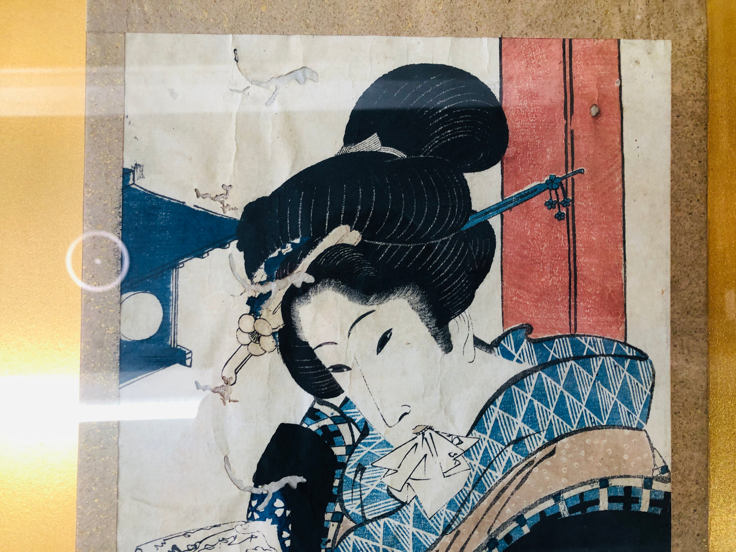 Y7307 WOODBLOCK PRINT Eizan Beautiful woman vertical Japan Ukiyoe art antique