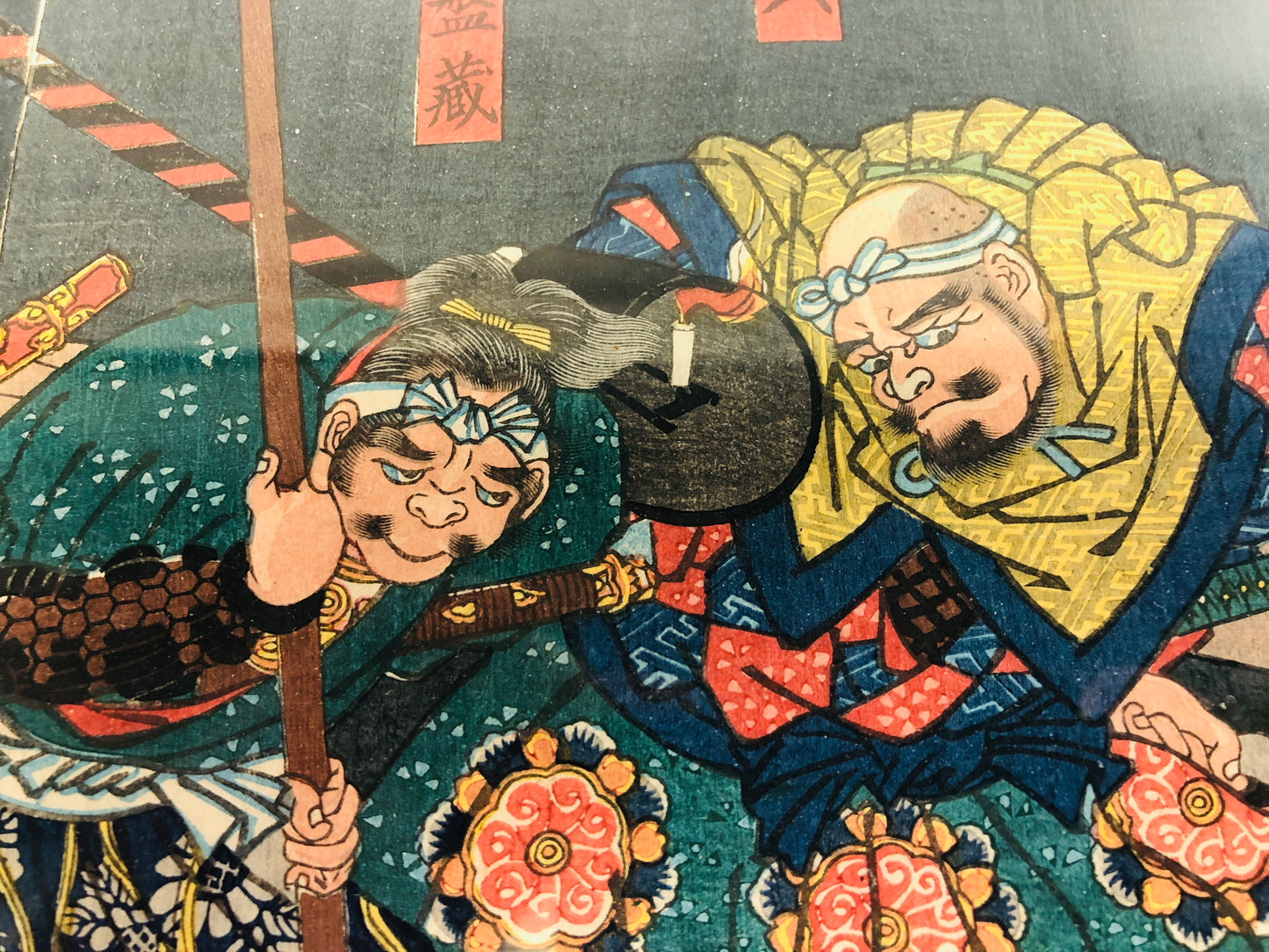Y7310 WOODBLOCK PRINT Yoshitsuya Samurai Ushiwakamaru Japan Ukiyoe art antique