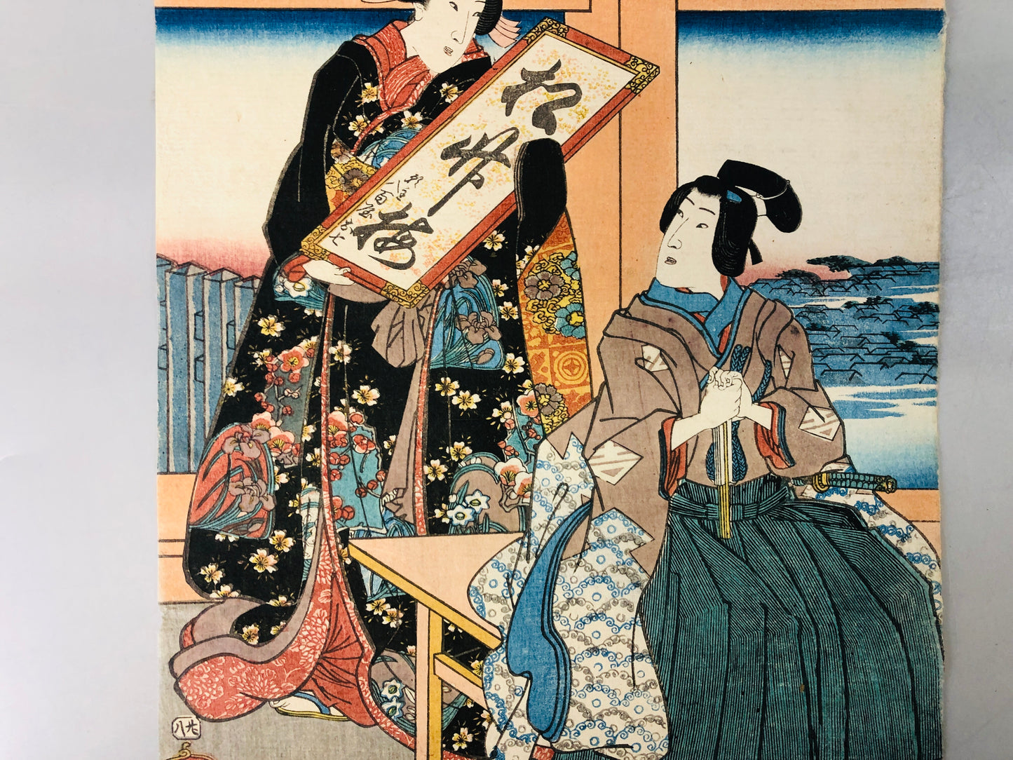 Y7315 WOODBLOCK PRINT Kuniyoshi Kiso Kaido 69 Nagakubo Japan Ukiyoe art antique