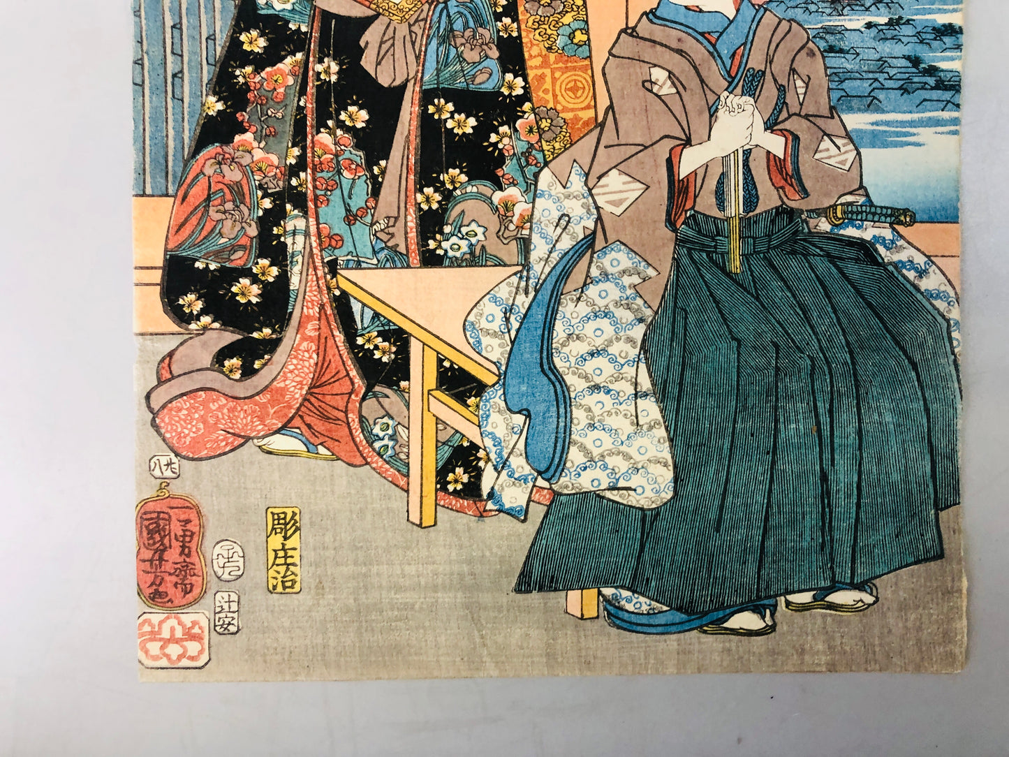 Y7315 WOODBLOCK PRINT Kuniyoshi Kiso Kaido 69 Nagakubo Japan Ukiyoe art antique