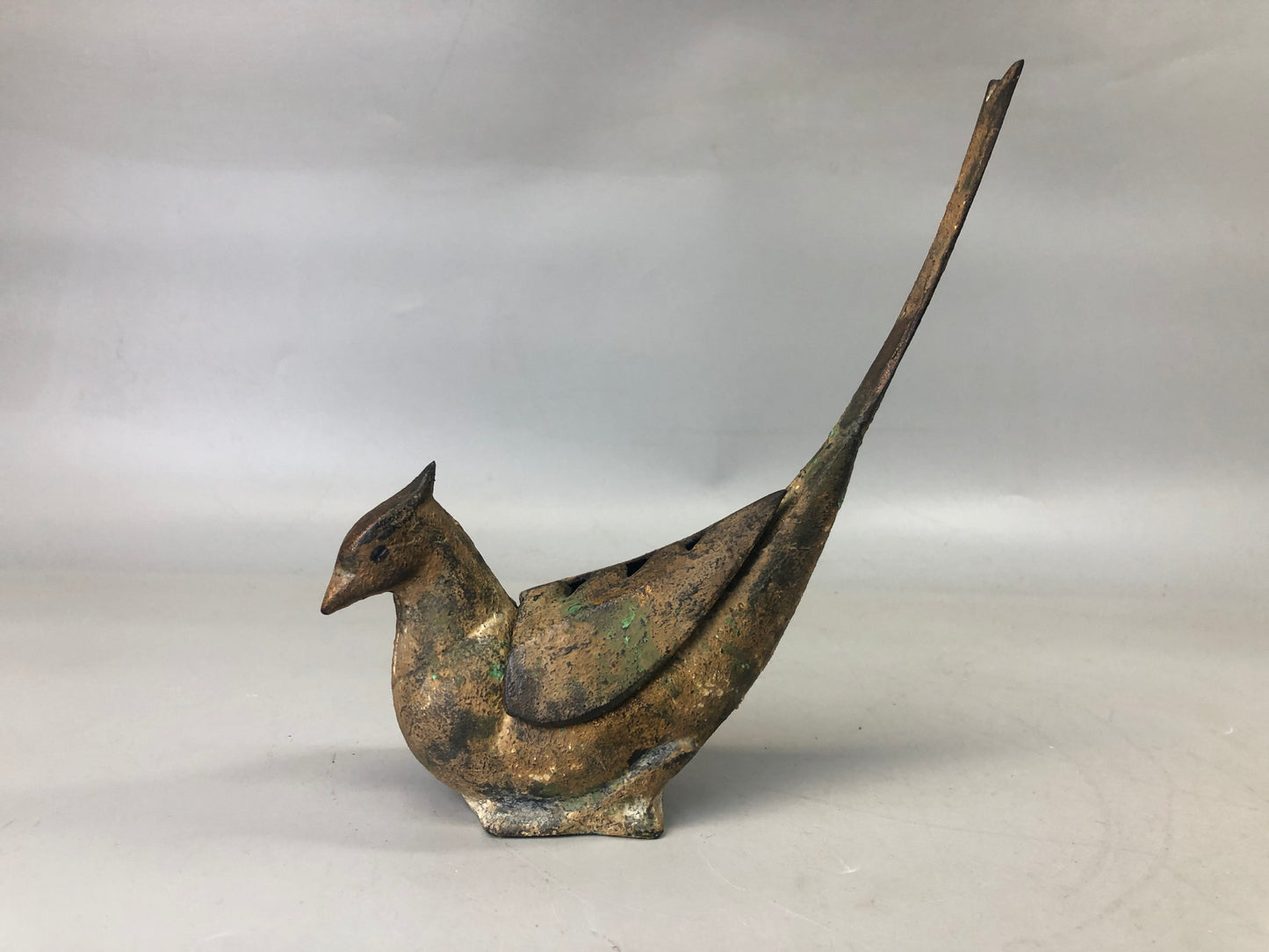 Y7332 KOURO metal bird Japan antique fragrance aroma incense burner aromatherapy