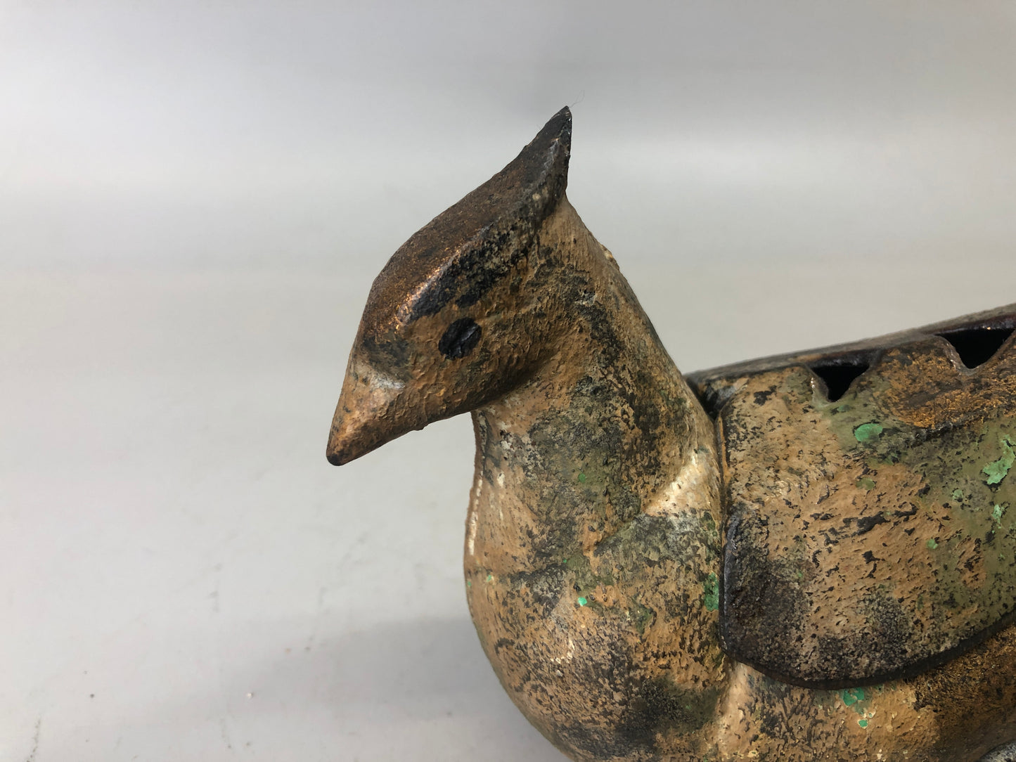 Y7332 KOURO metal bird Japan antique fragrance aroma incense burner aromatherapy