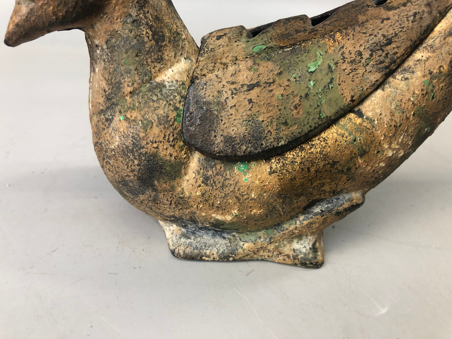 Y7332 KOURO metal bird Japan antique fragrance aroma incense burner aromatherapy