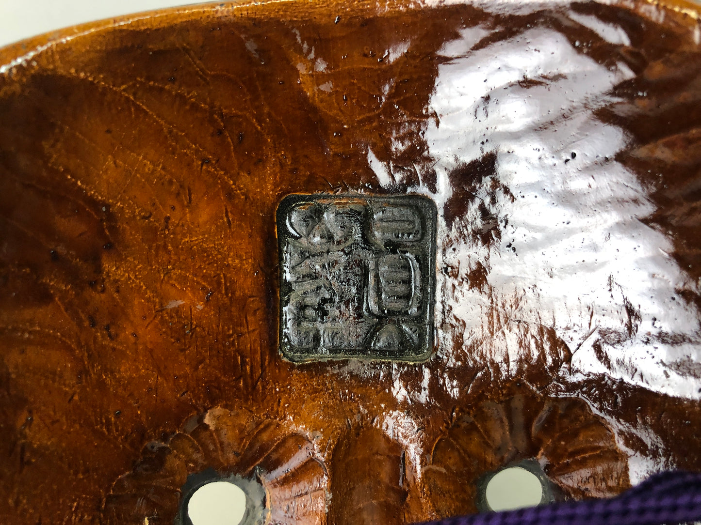 Y7354 NOH MASK wood carving bag Japan antique traditional dance drama omen men