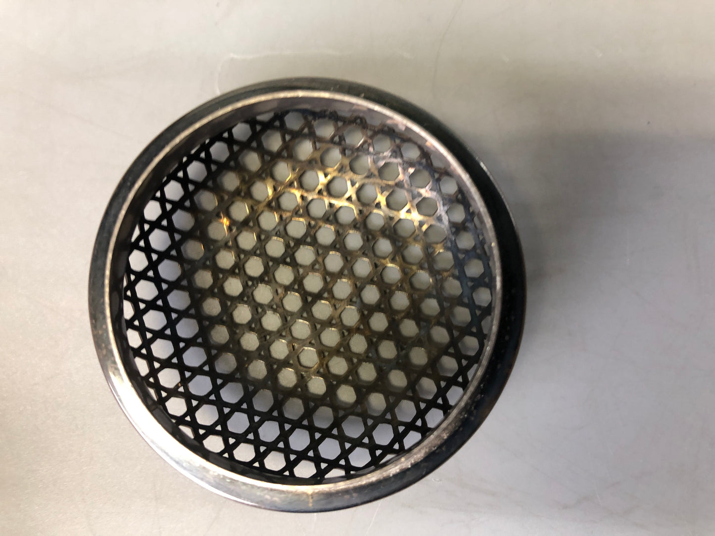 Y7356 KOURO Seto-ware silver cover signed Japan antique fragrance incense burner