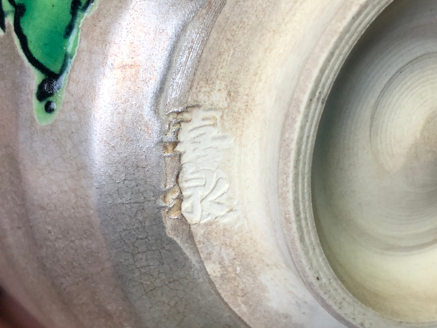 Y7360 CHAWAN Kyo-ware silver color bowl signed Japan antique tea ceremony cup