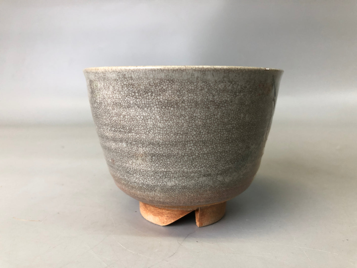 Y7362 CHAWAN Gohon Tachizuru bowl signed box Japan antique tea ceremony pottery