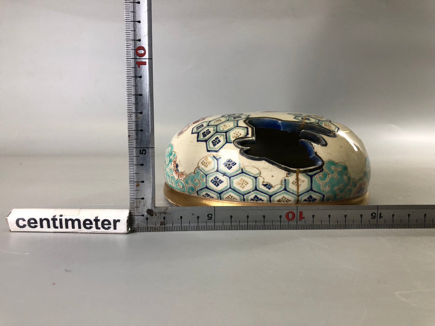 Y7387 KOURO Ninsei kintsugi signed box Japan antique fragrance incense burner