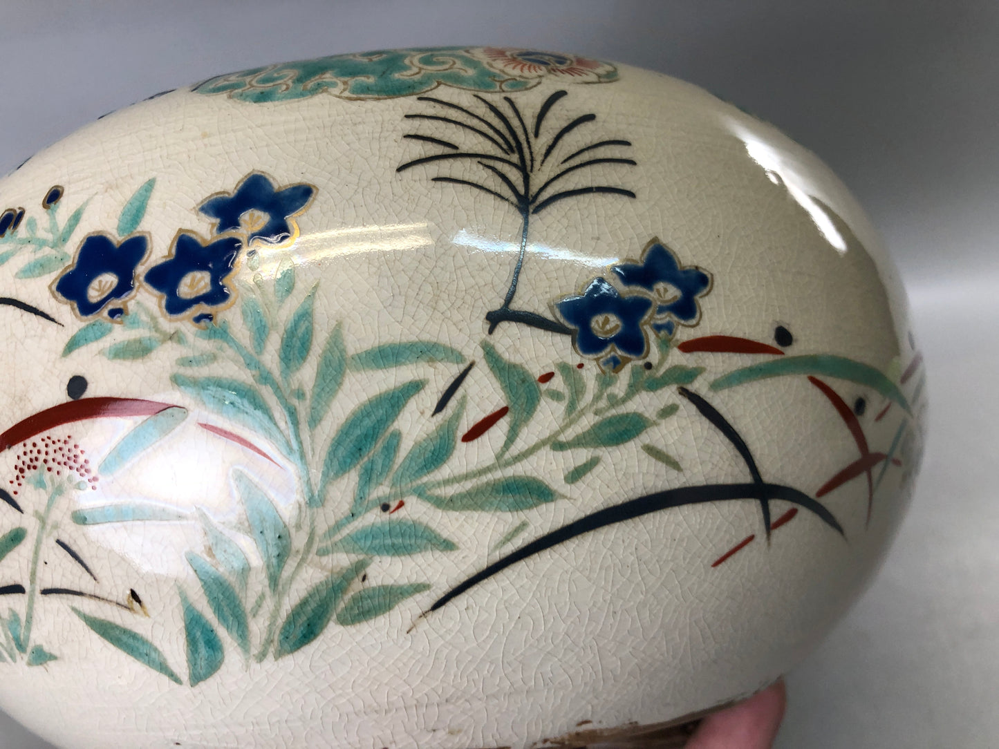 Y7387 KOURO Ninsei kintsugi signed box Japan antique fragrance incense burner