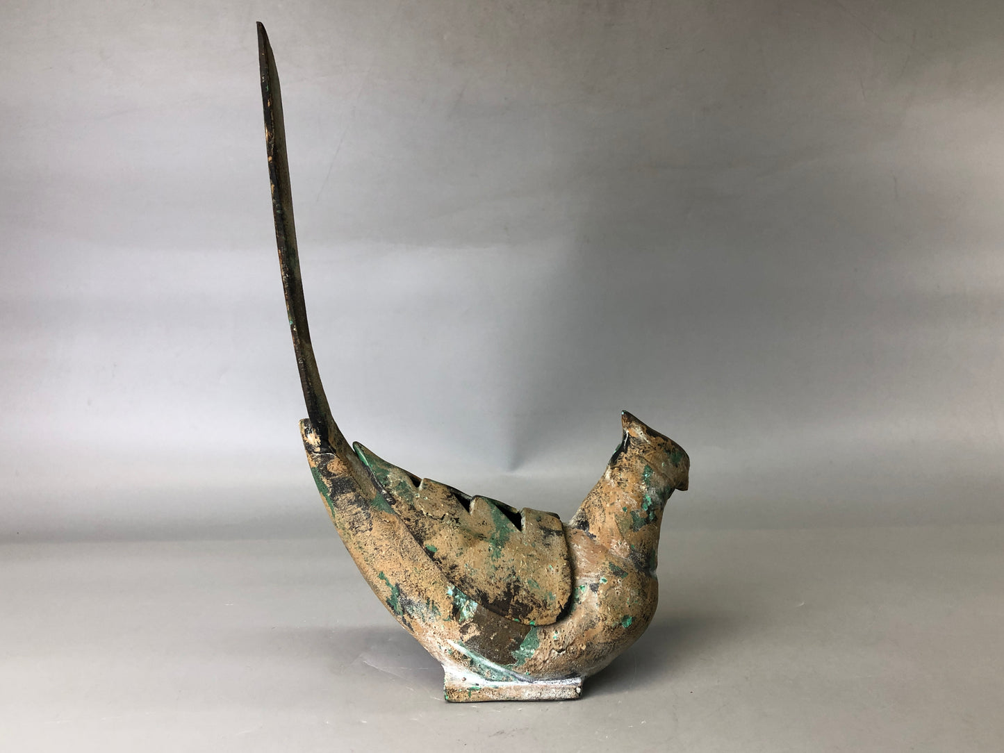 Y7394 KOURO metal Bird Japan antique fragrance aroma incense burner aromatherapy
