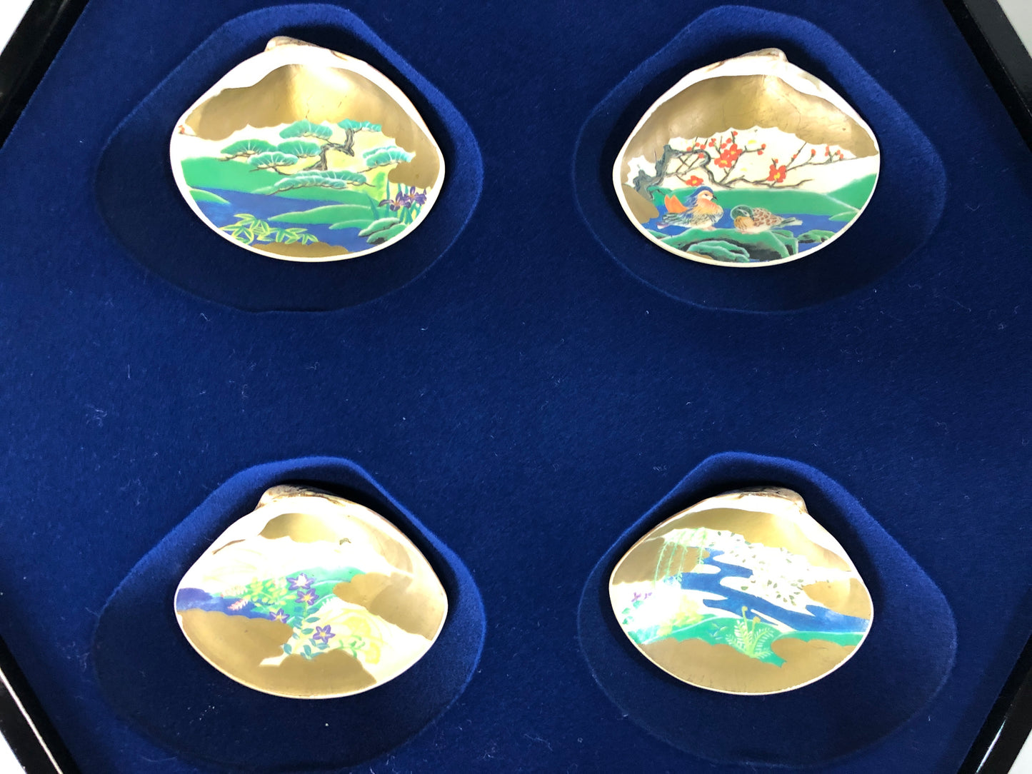 Y7396 KAI AWASE Heian shell matching game 12 pieces Japan antique traditional