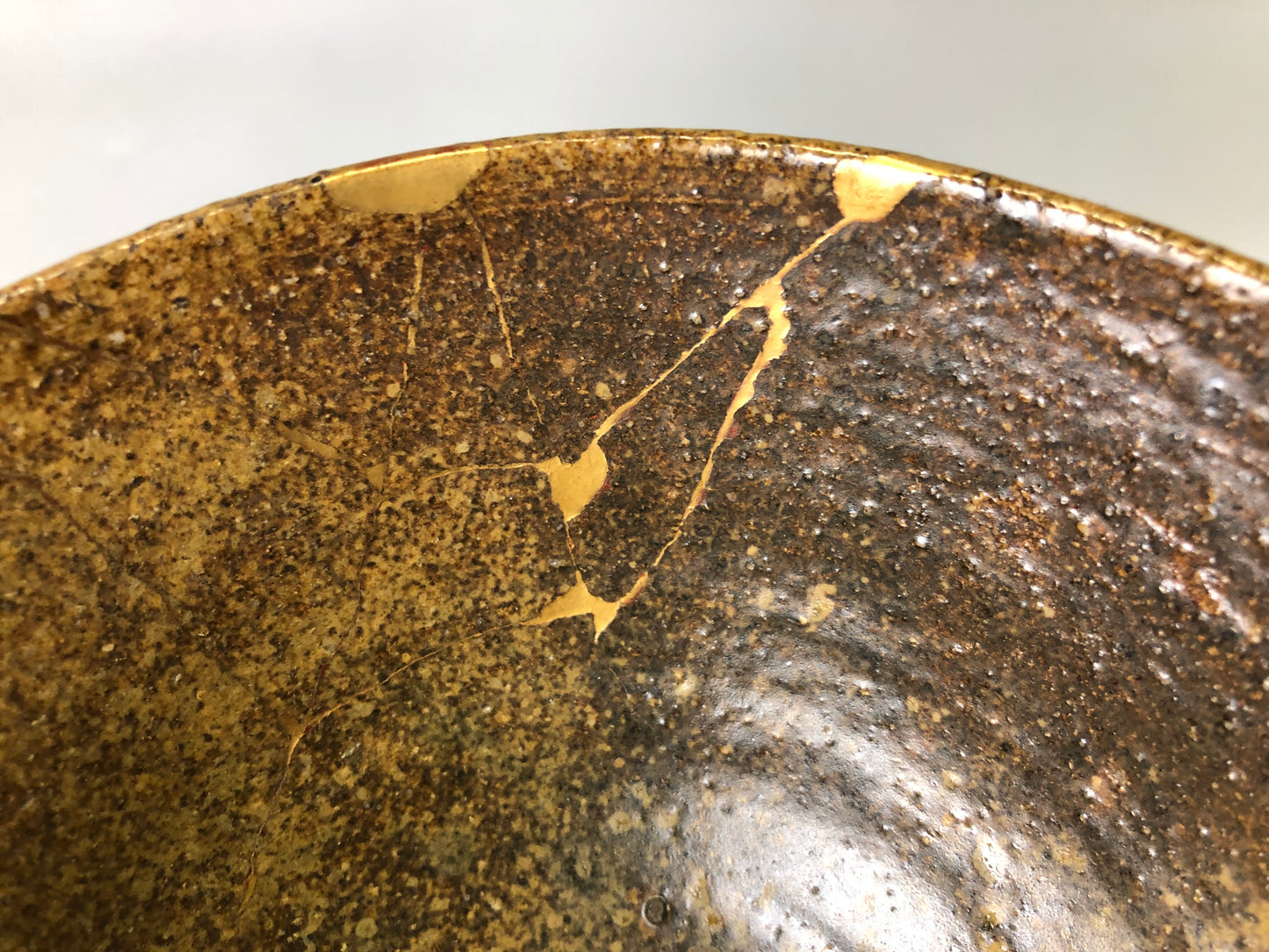 Y7398 CHAWAN Iraho bowl kintsugi box Japan antique tea ceremony pottery cup