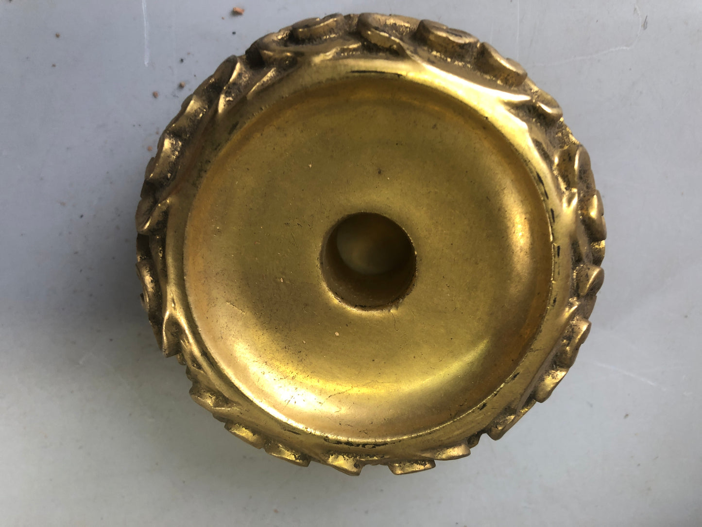 Y7410 ORIN Brass Bell gold coating metal fittings stand Japan antique Buddhism