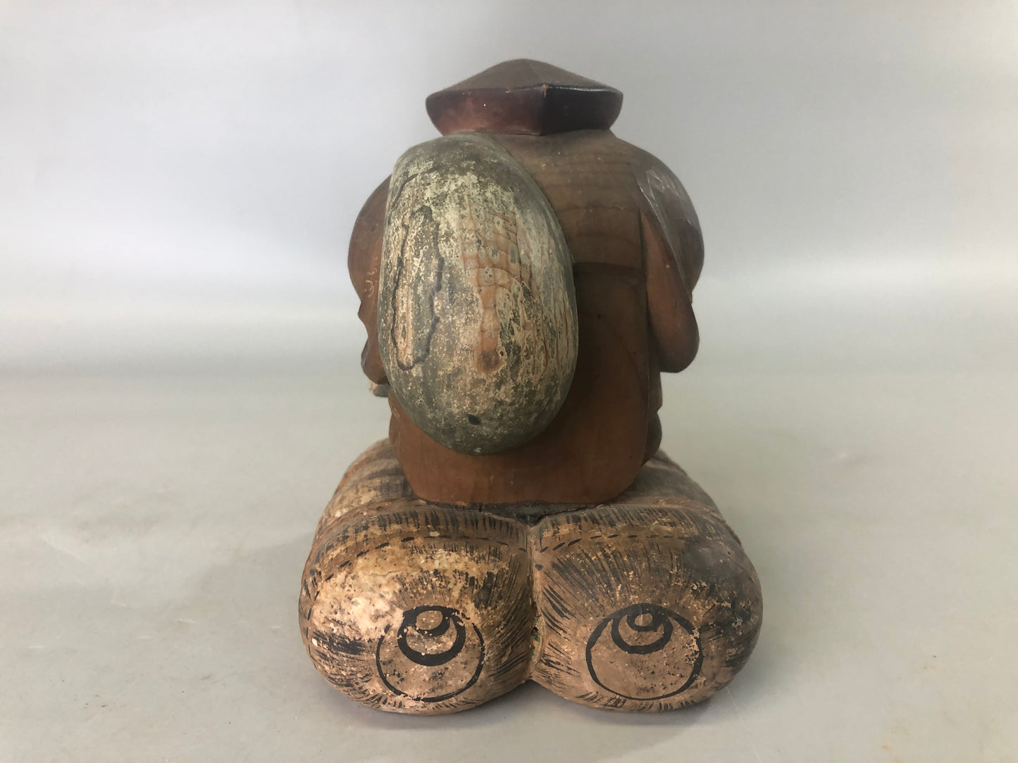 Y7414 STATUE wood carving Daikoku God of Wealth figurine Japan antique interior