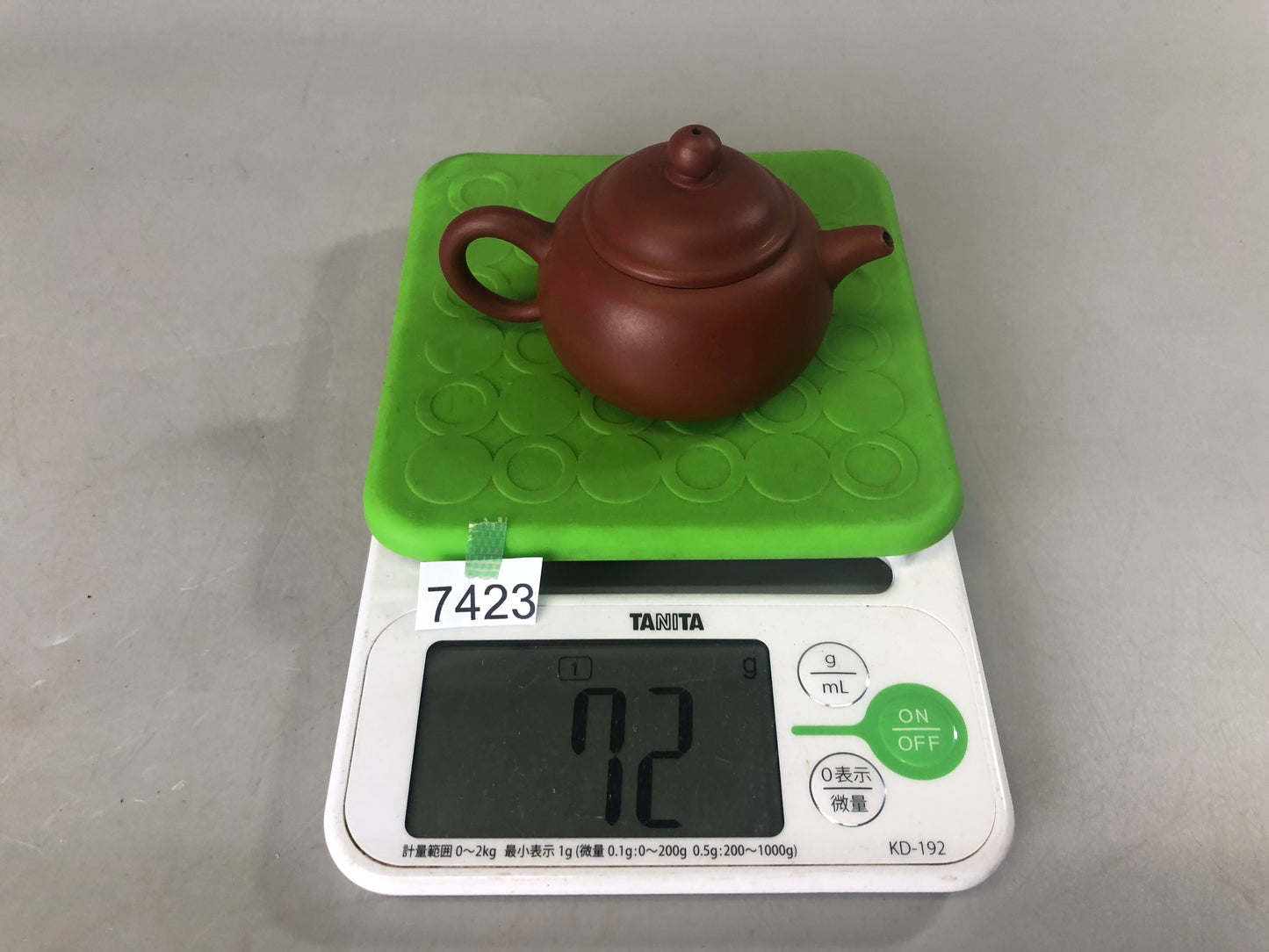 Y7423 KYUSU pot signed unglazed reddish brown pottery China antique Tea Ceremony
