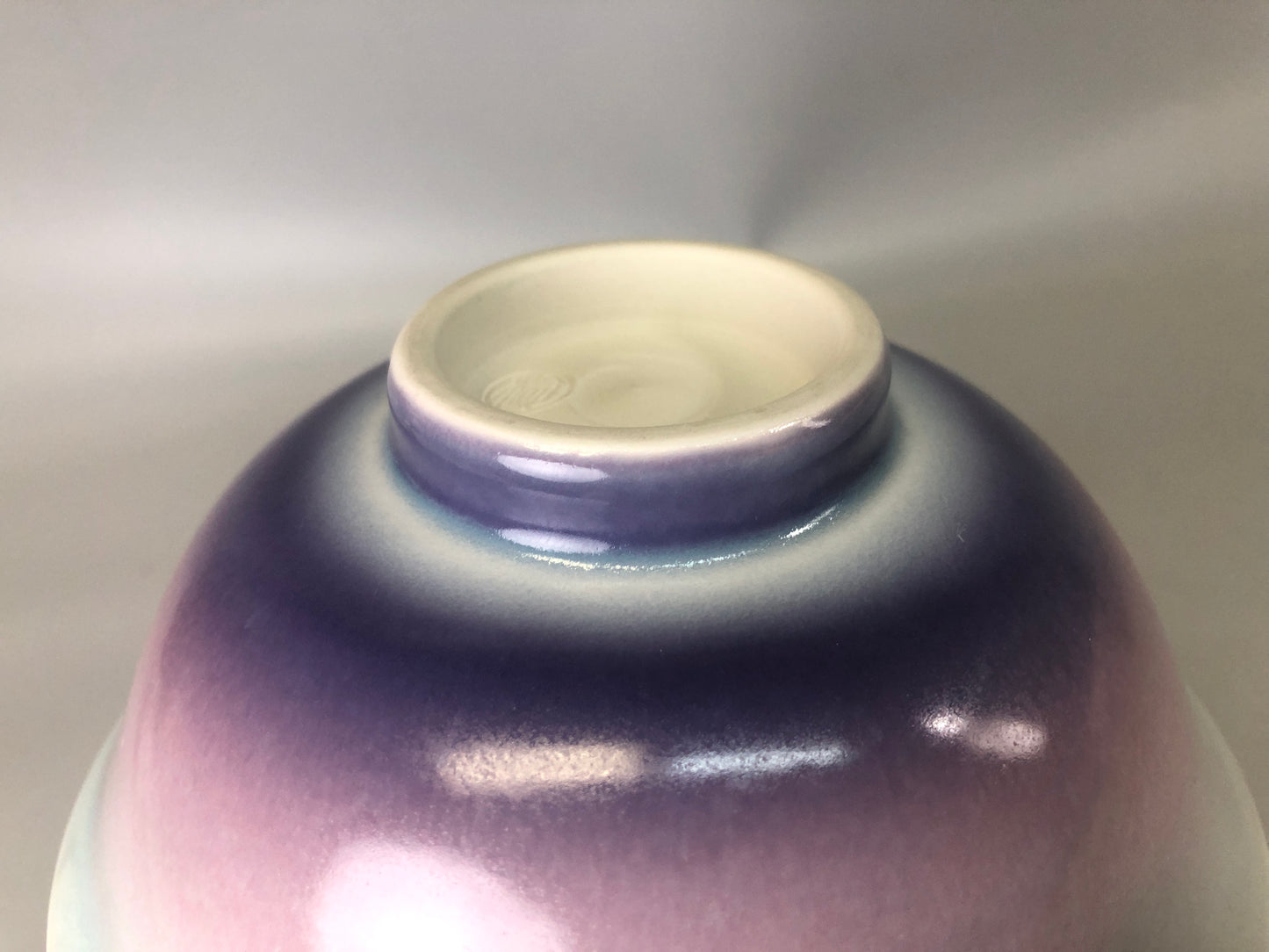 Y7427 CHAWAN Kyo-ware flat bowl signed box Japan antique tea ceremony pottery