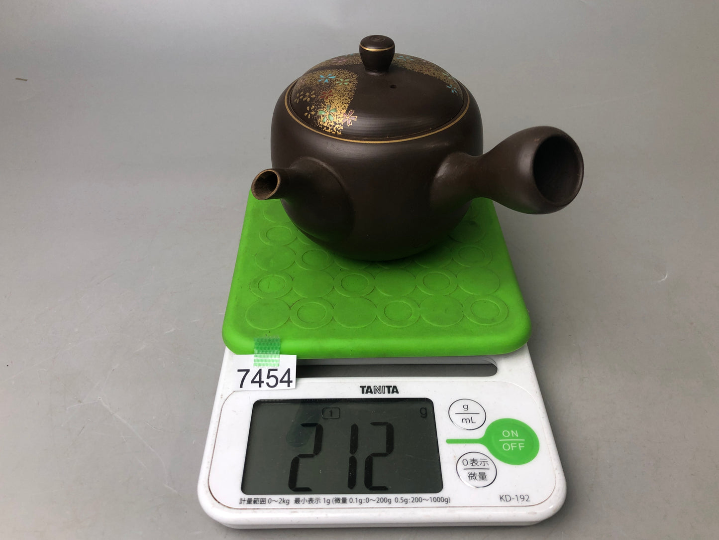 Y7454 KYUSU Banko-ware teapot signed flower Japan antique Tea Ceremony pottery