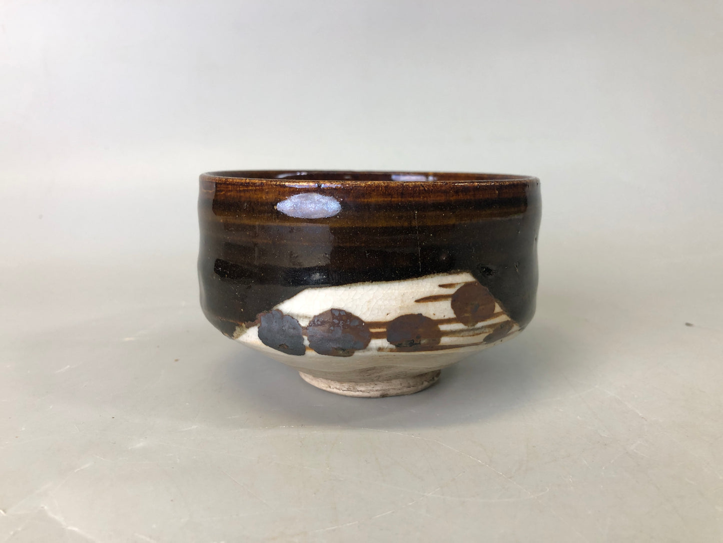 Y7460 CHAWAN Seto-ware bowl signed box Japan antique tea ceremony pottery teacup