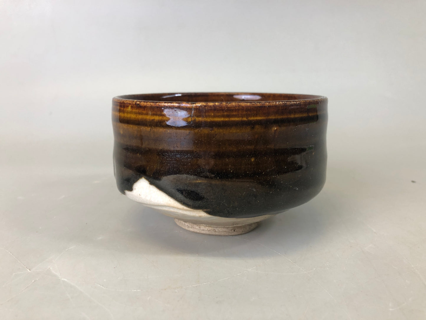 Y7460 CHAWAN Seto-ware bowl signed box Japan antique tea ceremony pottery teacup