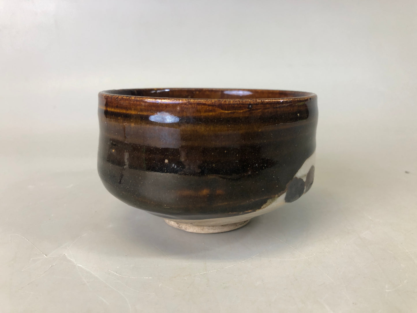Y7460 CHAWAN Seto-ware bowl signed box Japan antique tea ceremony pottery teacup