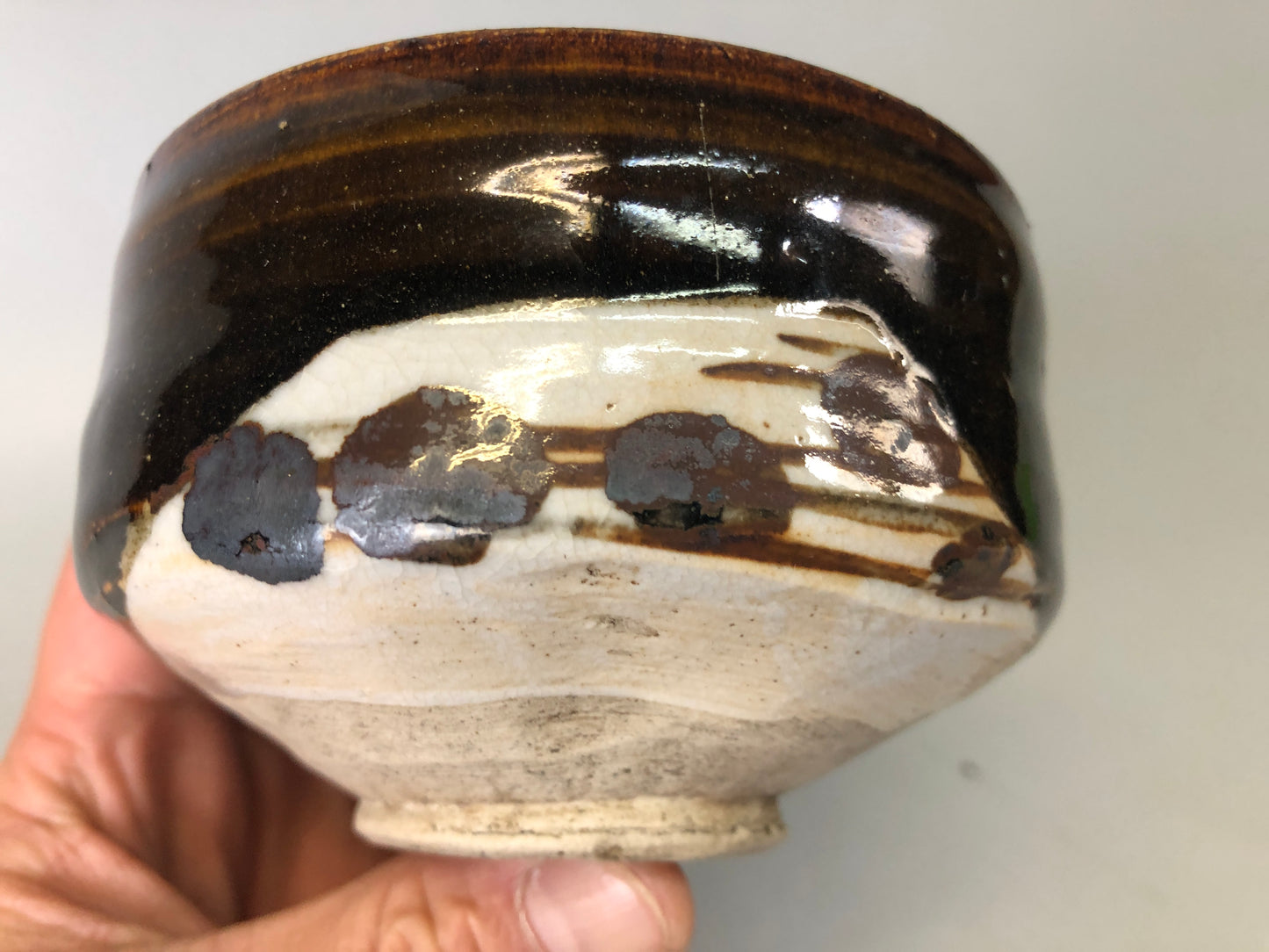 Y7460 CHAWAN Seto-ware bowl signed box Japan antique tea ceremony pottery teacup