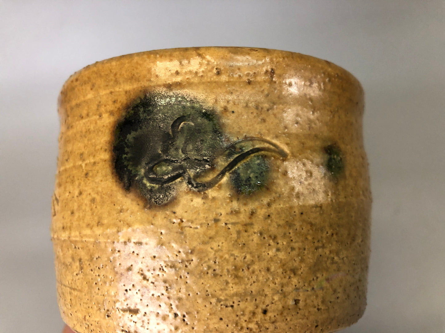 Y7462 CHAWAN Kiseto-ware bowl signed box cloud crane Japan antique tea ceremony