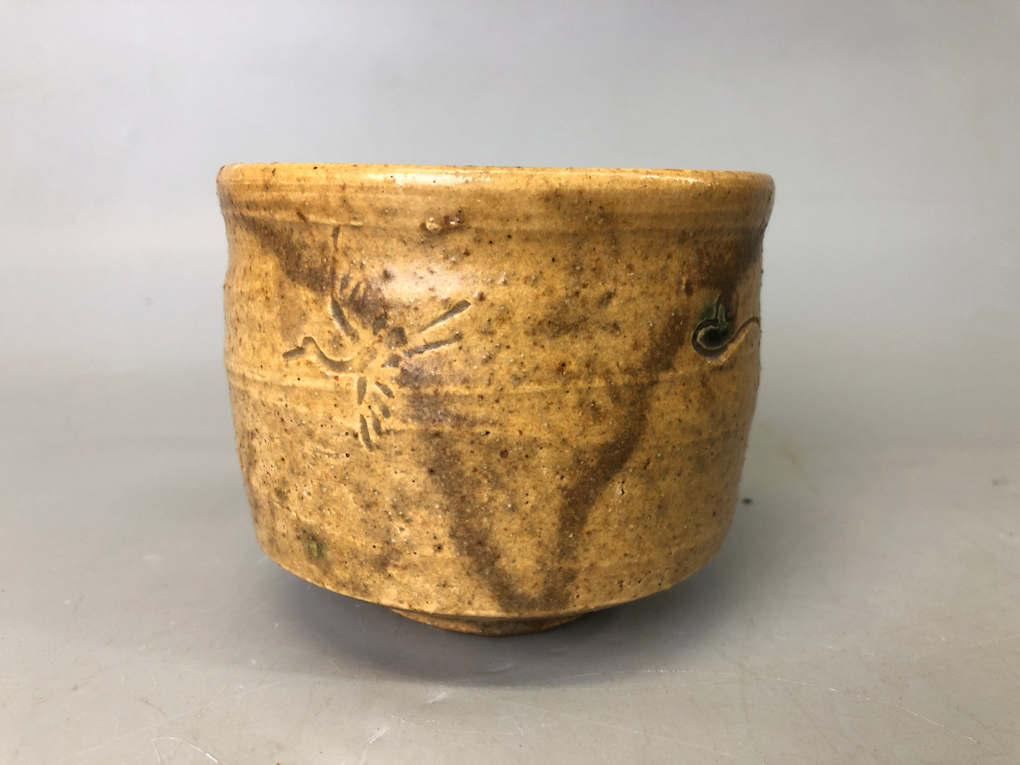 Y7462 CHAWAN Kiseto-ware bowl signed box cloud crane Japan antique tea ceremony