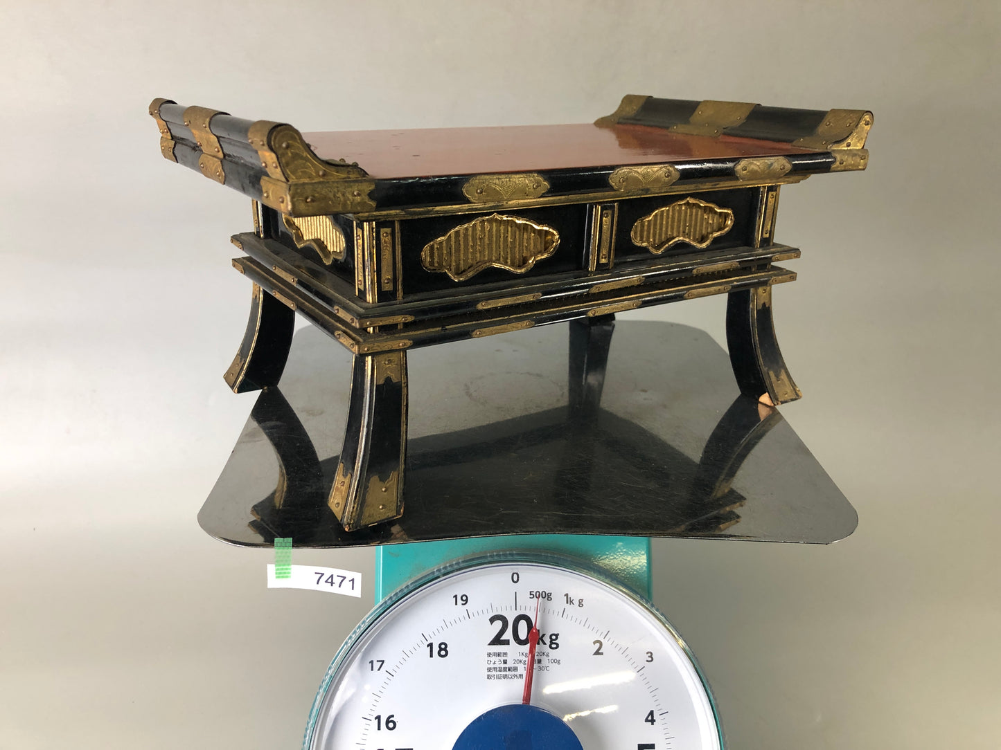 Y7471 Buddhist Altar Equipment sutra reading desk table Japan antique Buddhism