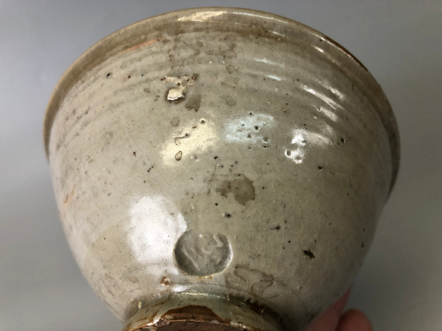 Y7472 CHAWAN Banko-ware bowl signed box Japan antique tea ceremony pottery cup