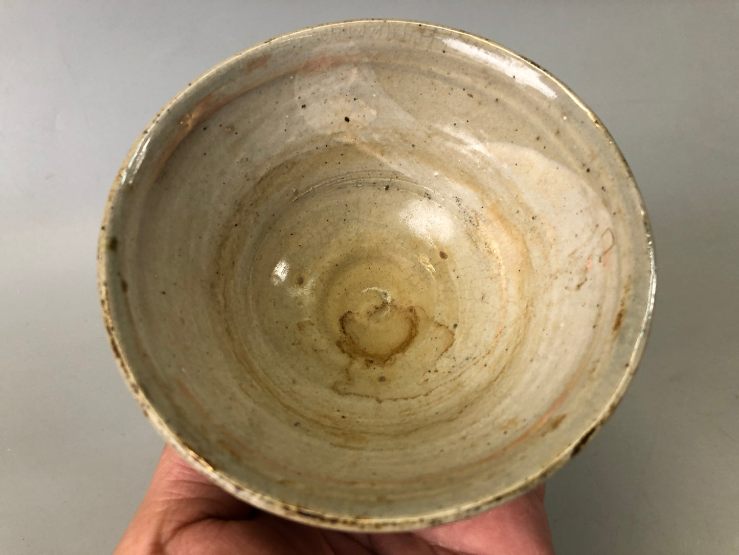 Y7472 CHAWAN Banko-ware bowl signed box Japan antique tea ceremony pottery cup