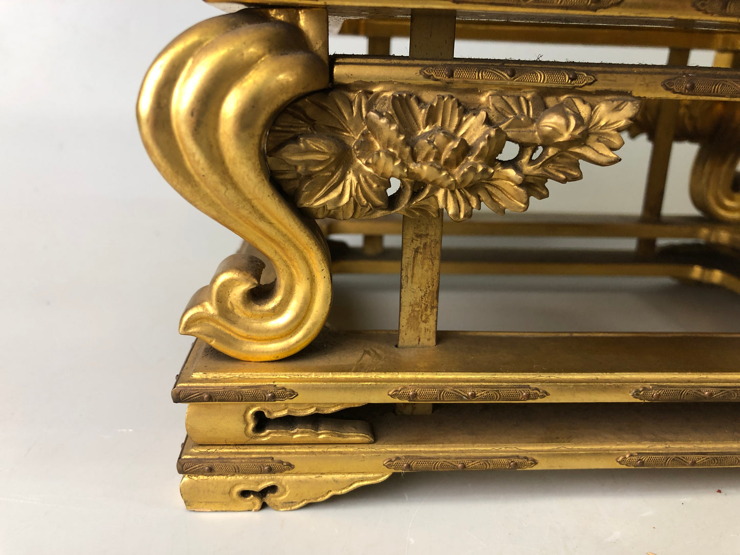 Y7476 Buddhist Altar Equipment sutra reading desk Cabriole legs Japan antique