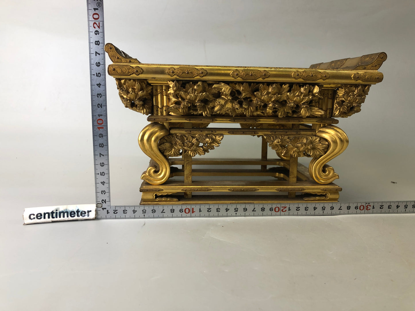 Y7476 Buddhist Altar Equipment sutra reading desk Cabriole legs Japan antique