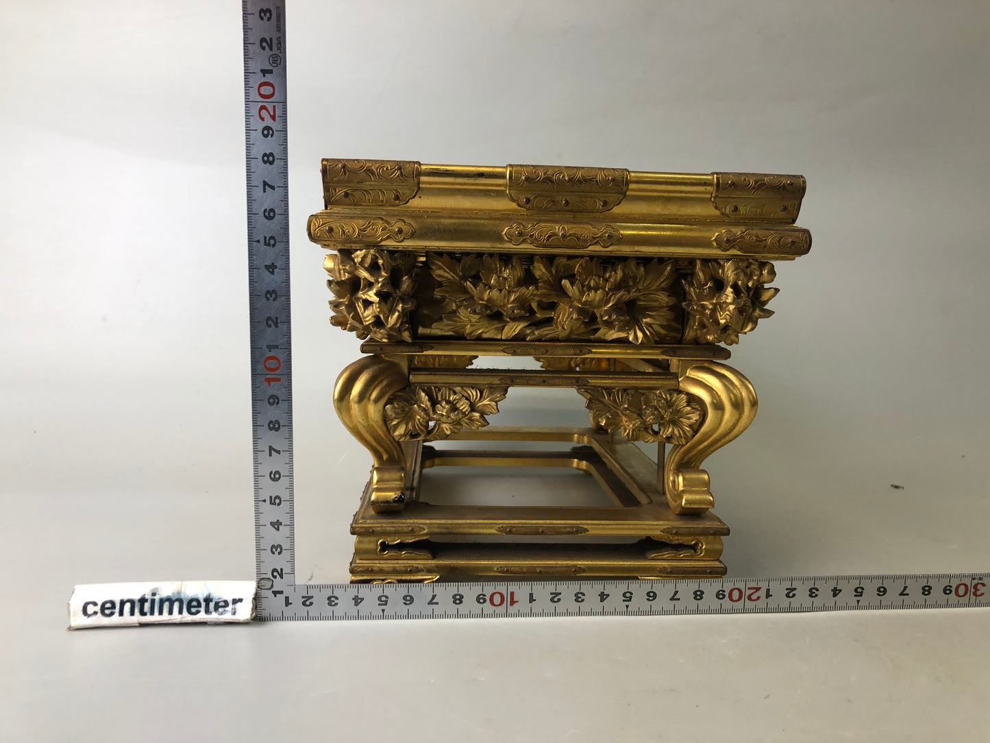 Y7476 Buddhist Altar Equipment sutra reading desk Cabriole legs Japan antique