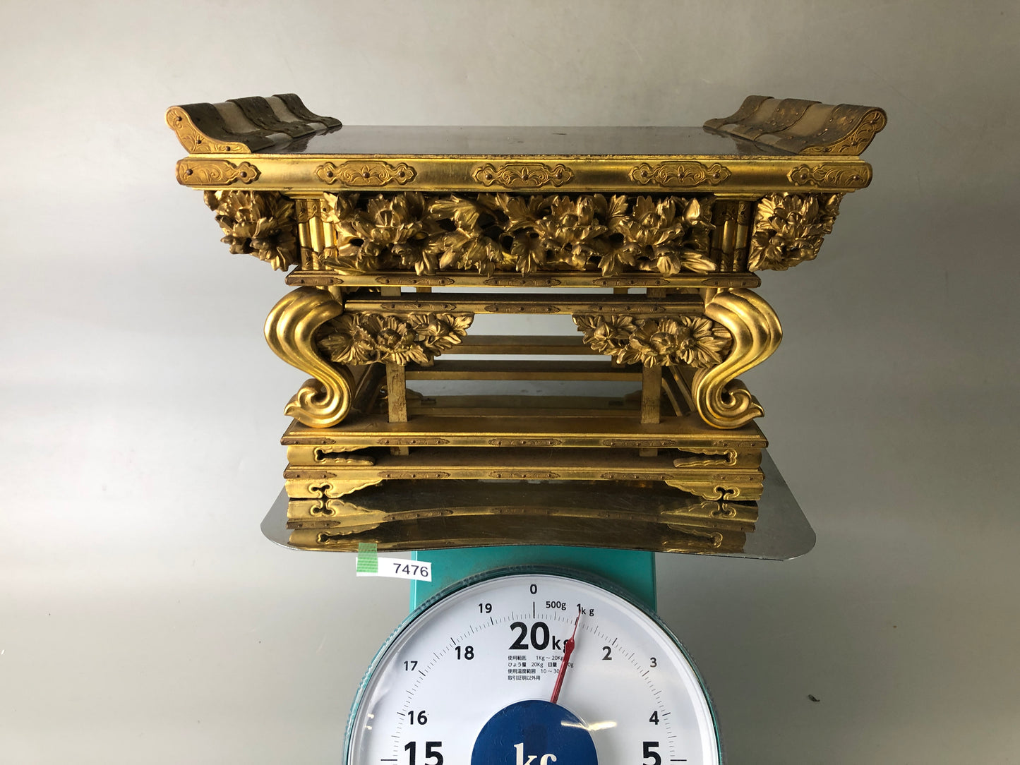 Y7476 Buddhist Altar Equipment sutra reading desk Cabriole legs Japan antique