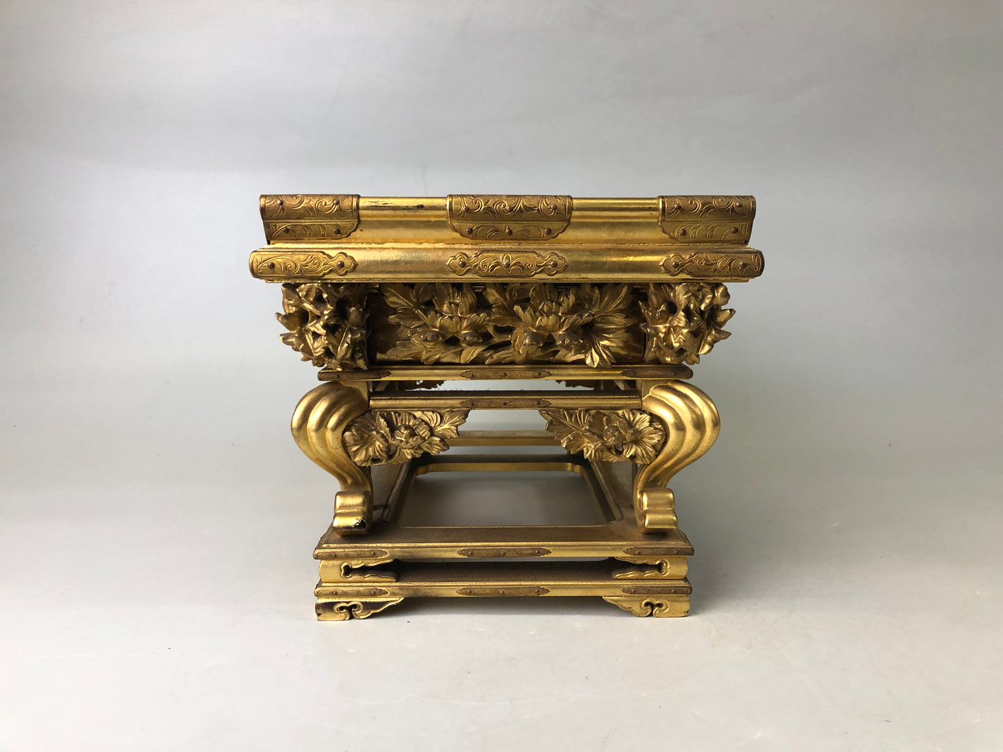 Y7476 Buddhist Altar Equipment sutra reading desk Cabriole legs Japan antique
