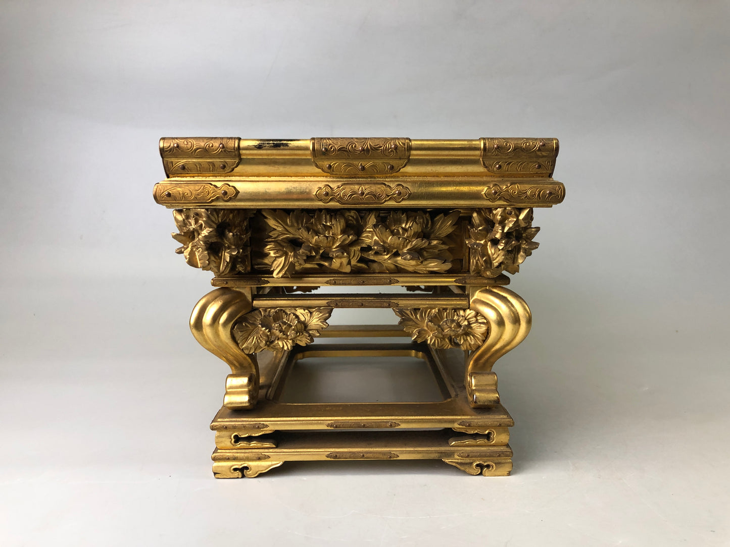 Y7476 Buddhist Altar Equipment sutra reading desk Cabriole legs Japan antique