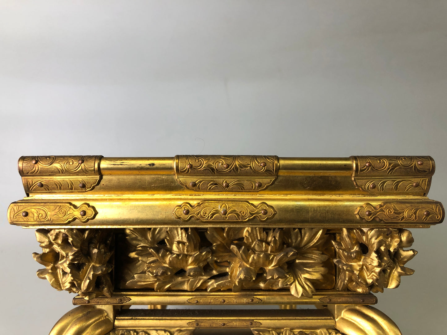 Y7476 Buddhist Altar Equipment sutra reading desk Cabriole legs Japan antique