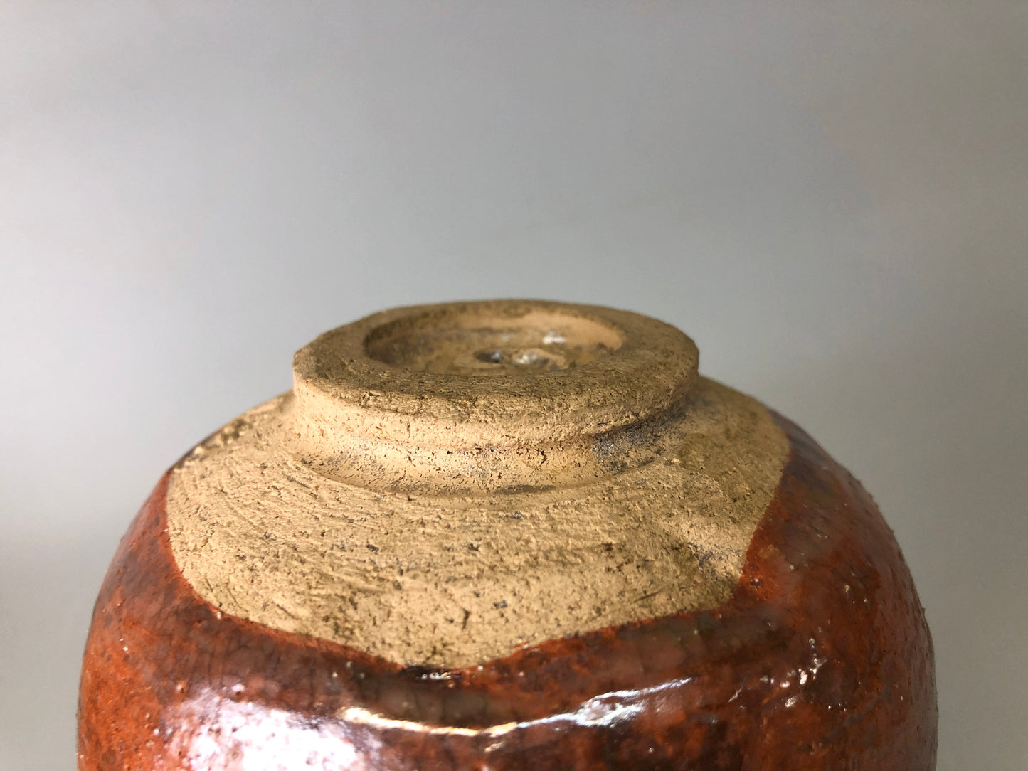 Y7477 CHAWAN Raku-ware red bowl signed box Kanji Japan antique tea ceremony cup