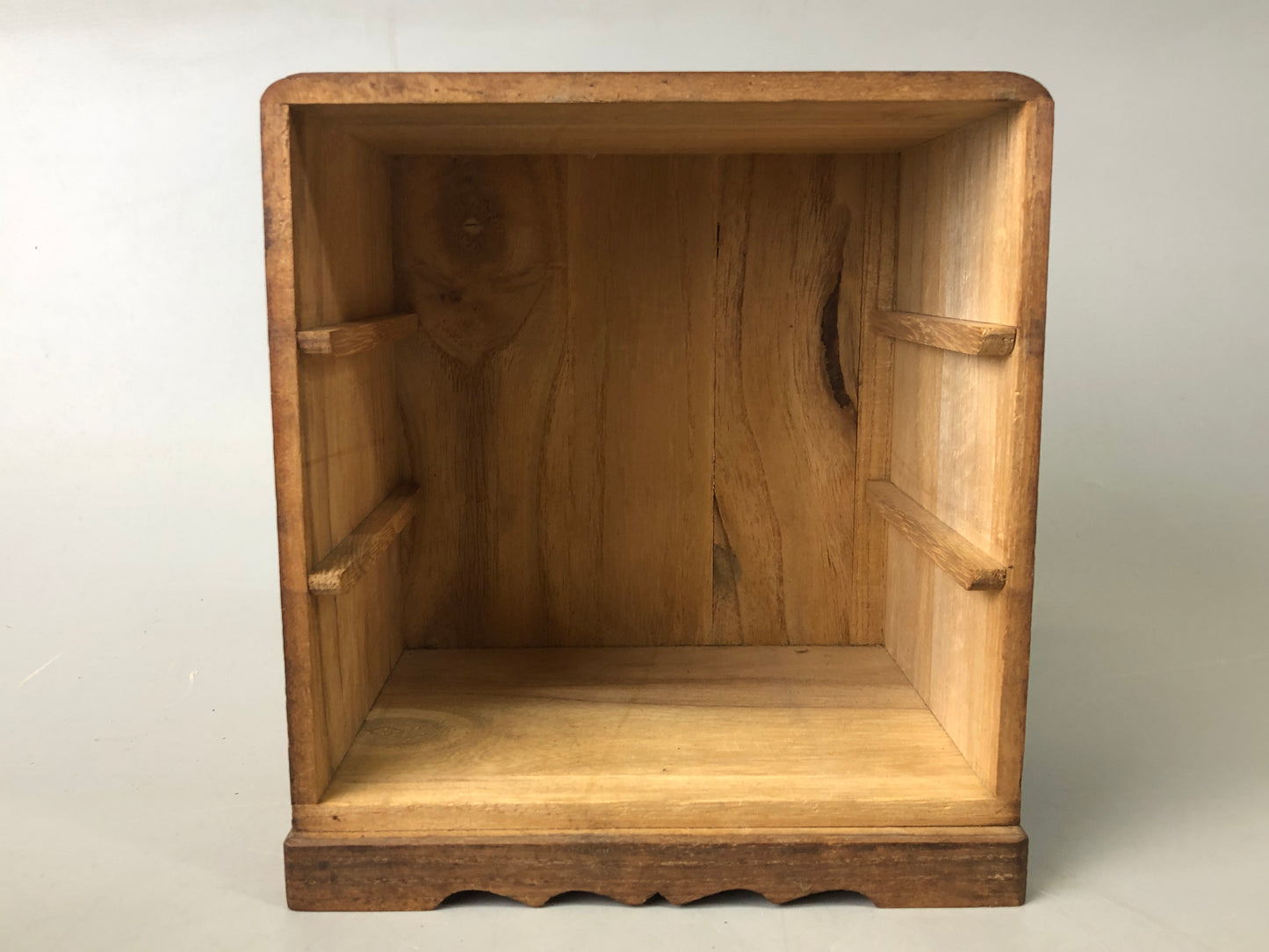 Y7478 TANSU wooden 3-tiered small chest of drawers Fan Japan antique interior