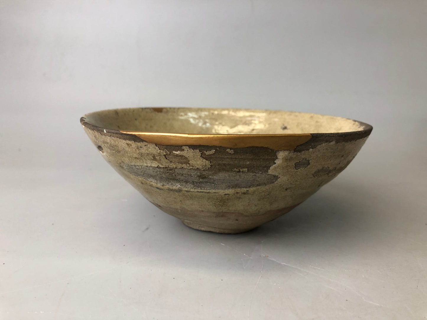 Y7479 CHAWAN Seto-ware Koseto flat bowl box Japan antique tea ceremony pottery