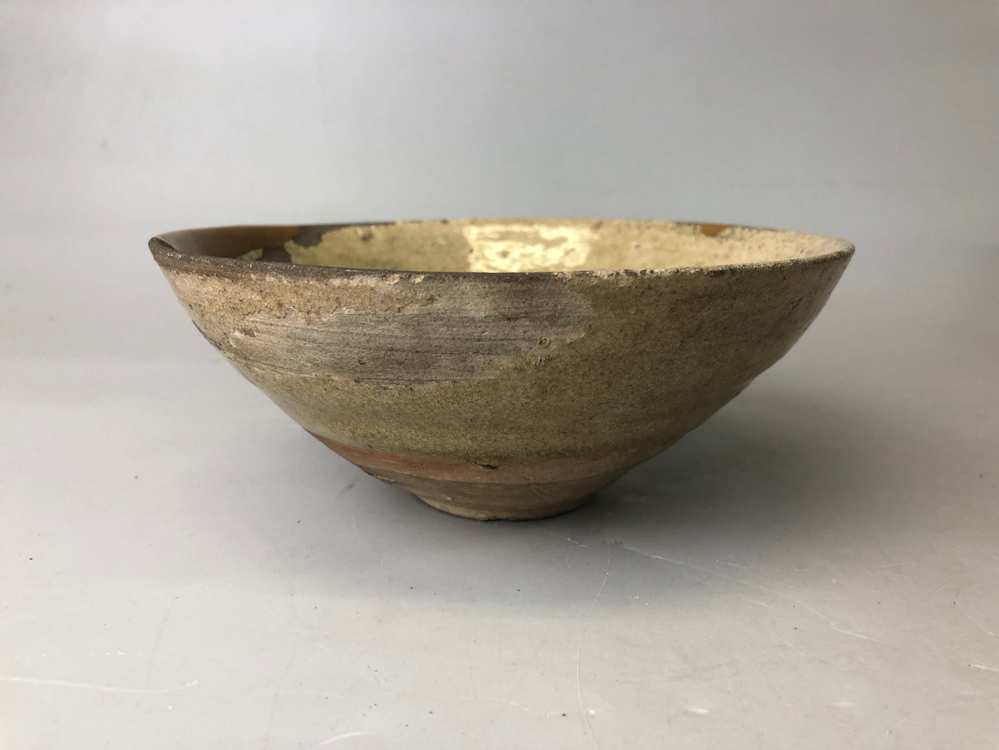 Y7479 CHAWAN Seto-ware Koseto flat bowl box Japan antique tea ceremony pottery